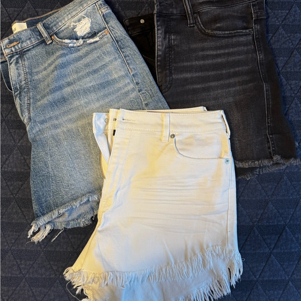 Denim Short Trio - Blue, Black, White